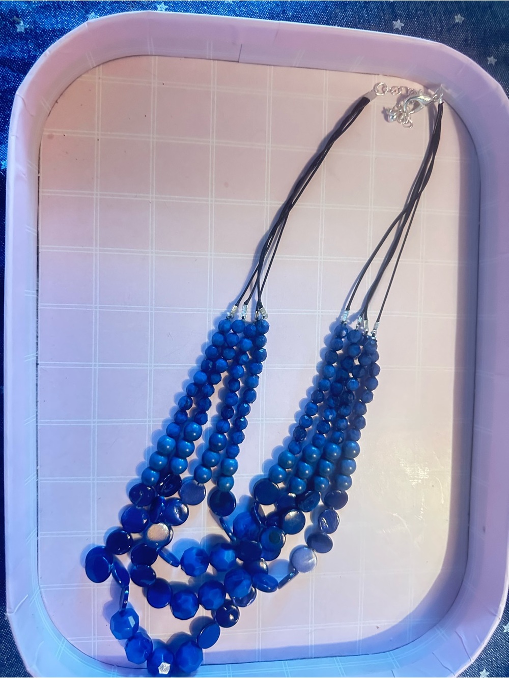 Blue Beaded Multi-Strand Women's Necklace